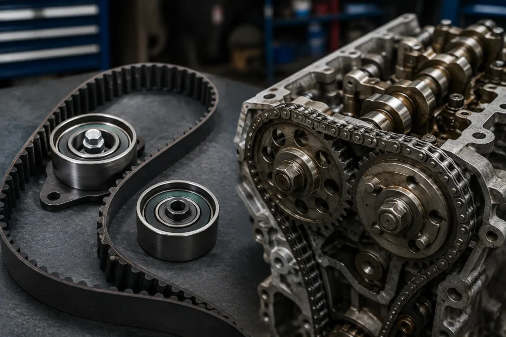 Correia dentada e corrente de comando: qual é a diferença?