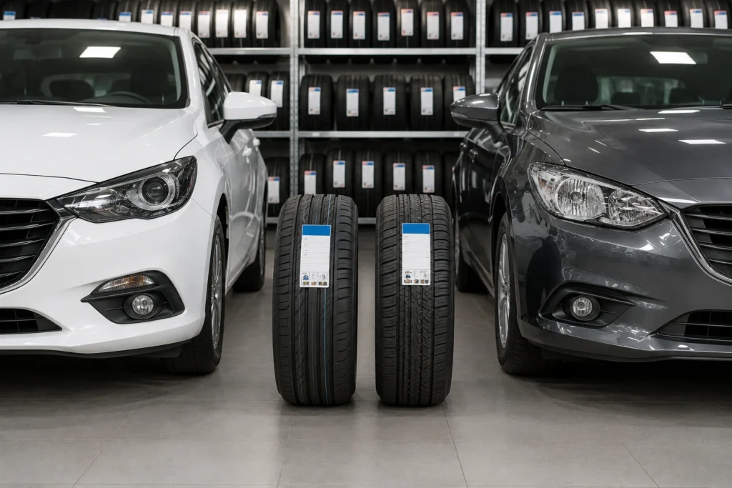 Por que o preço do pneu pode mudar tanto entre carros parecidos?